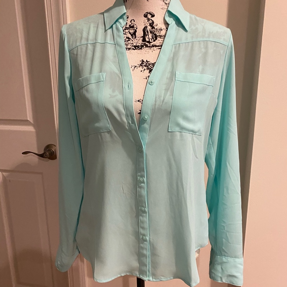 Express portofino shirt Tiffany blue size small
